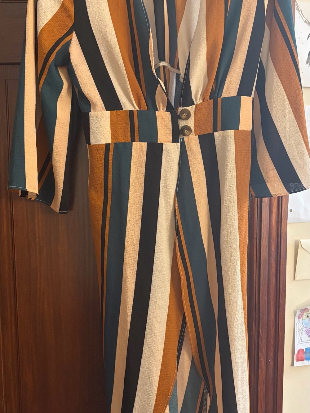 Striped coverup/ Komodo in Mustard, Teal & Black
